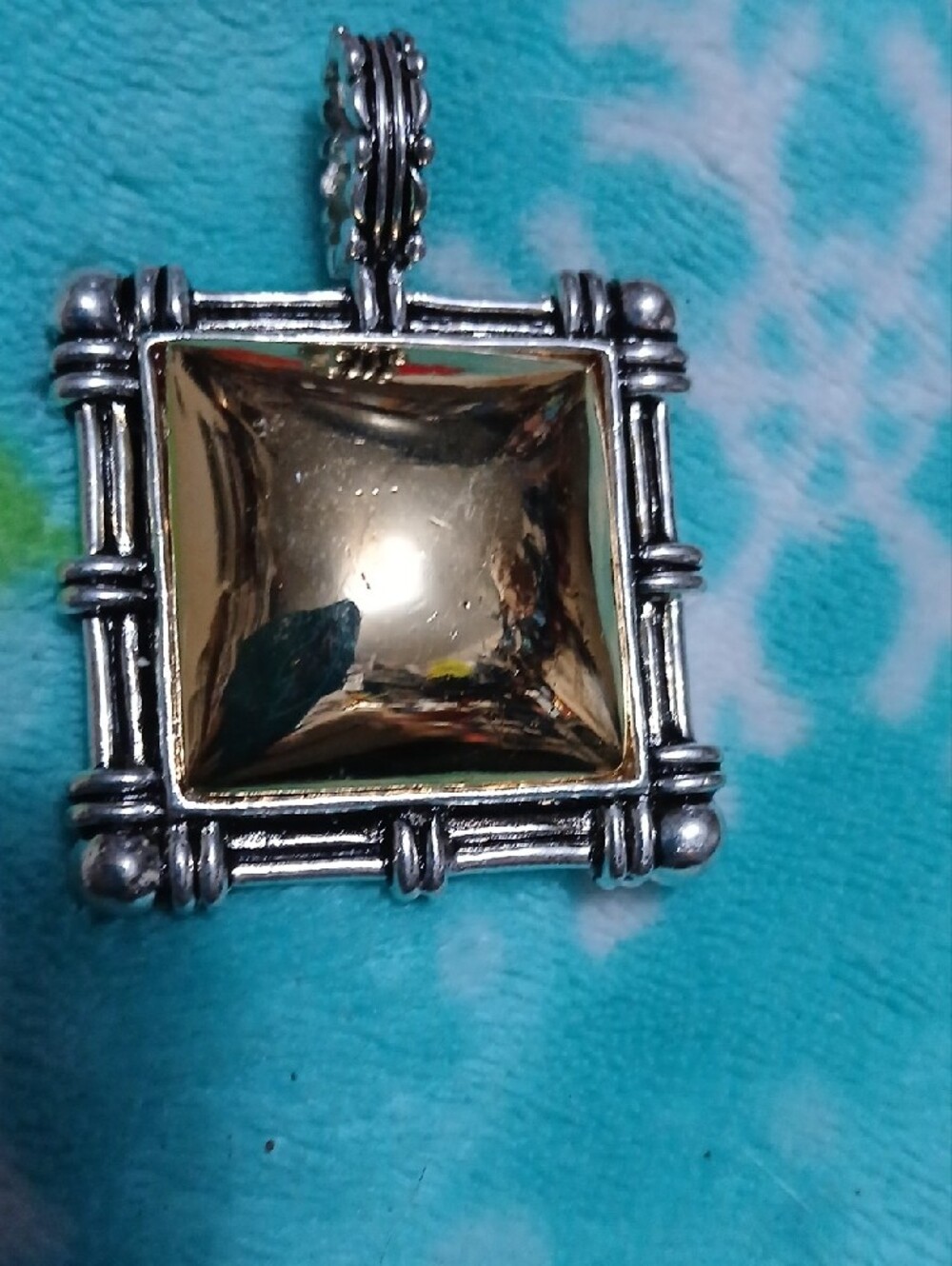 Vintage Roman Pendant Ribbed Gold And Silver Tone Roman Jewelry View 2